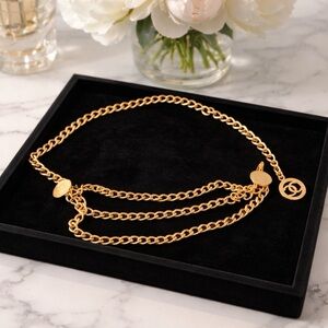 CHANEL Gold VintageTriple Chain Belt